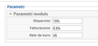 configurazione parametri modulo corporate