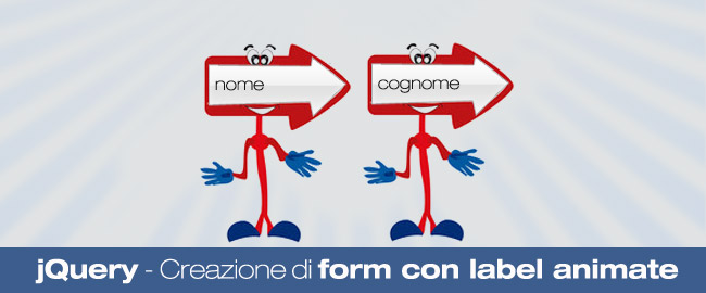 jQuery – Creazione di form con label animate