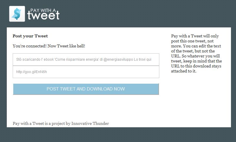 finestra download pay with a tweet