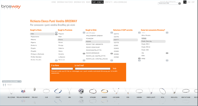 Trovare un punto vendita Brosway