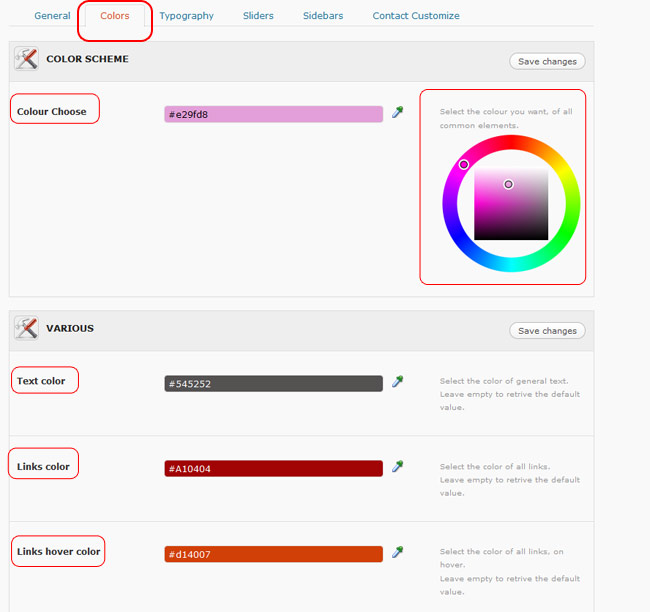 Figura 24 - Selezione del colore mediante color picker.