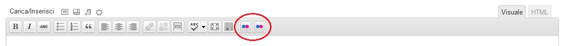 I due nuovi pulsanti nell'editor