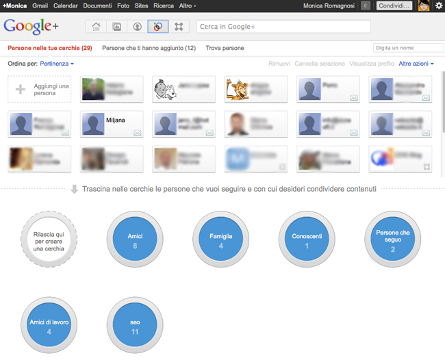 Cerchie di Google Plus
