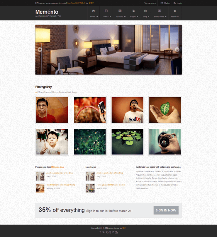 Template HTML FREE: Memento - Home 05