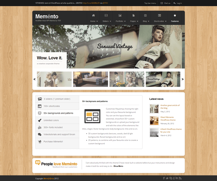 Template HTML FREE: Memento - Home 08