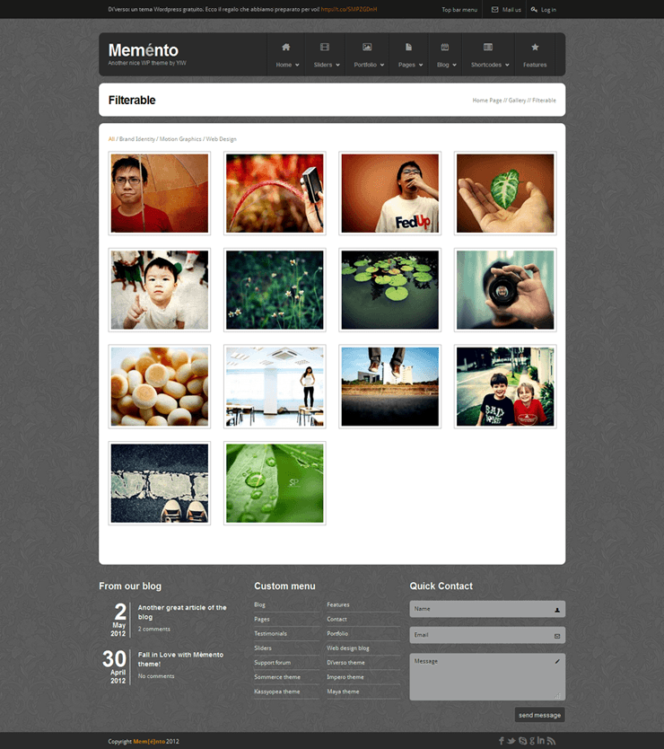 Template HTML FREE: Memento - Home 13