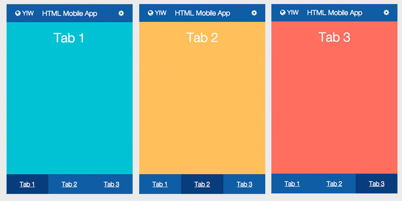 HTML Mobile App Tabbar