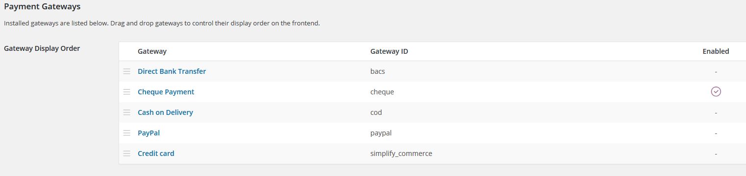 Payment gateways