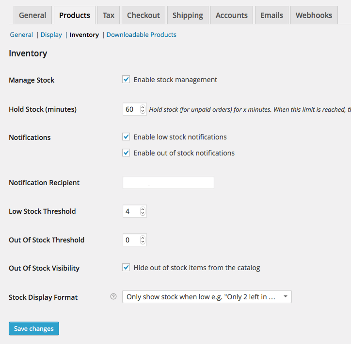 WooCommerce: configurazione magazzino